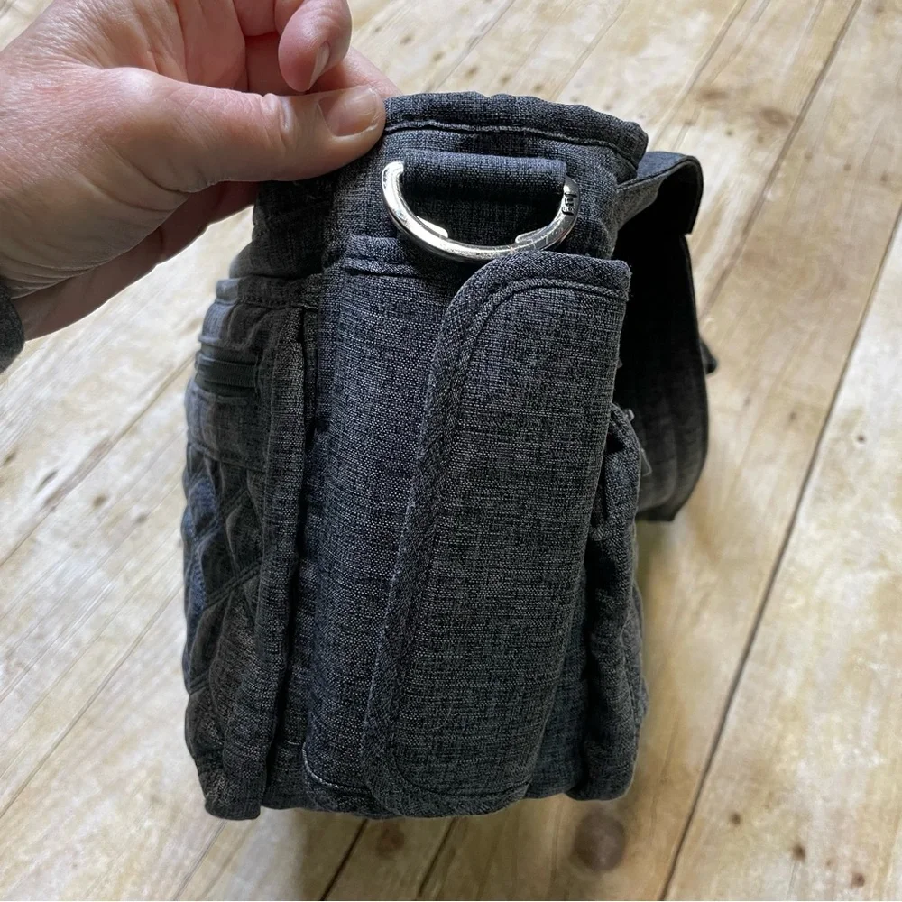 Lug Streetcar Quilted Heathered Gray Shoulder Bag